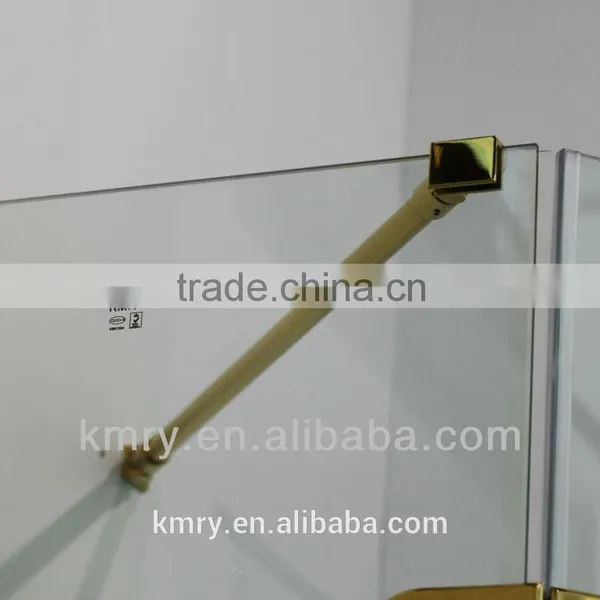 304 Stainless Steel Golden Chrome Luxury Square Hinge Glass Shower Screens&Bath Shower Screens Glass(KD3301) photo-2