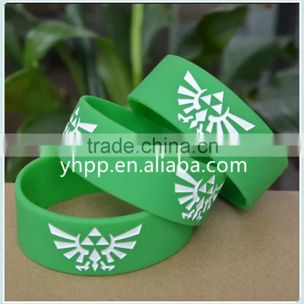 Custom Design The Legend Of Zelda Silicone Wristband Bracelet, Logo Debossed With Colour Adult photo-4