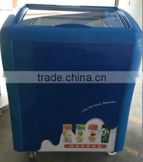 158L Smaller Curved Glass Door Freezer SD-158 Soft Ice Cream Machine, Ice Cream Freezer Curved Sliding Glass Door Commercial photo-5