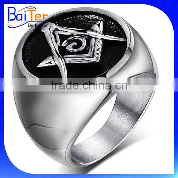 Custom Logo Engraved Blank Stainless Steel Men's Signet Ring Wholesale Quality Choice photo-4