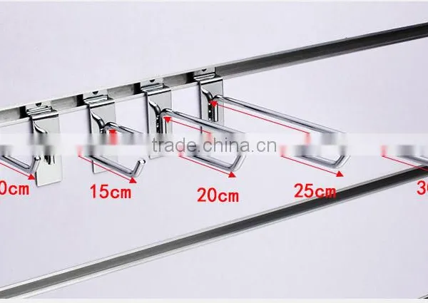 High Quality Metal Chrome Slatwall Steel Wire Hook for Display Board Supermarket Hanging Hook photo-4
