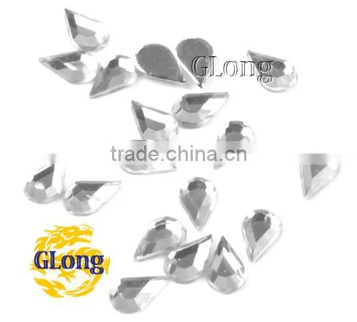 5*8mm Water Drop 3D Shape Acrylic Flat Back Mix Color Rhinestone Crystal For Stylish Bag Garment Shoes #GY015-8P(Mix-s) photo-2