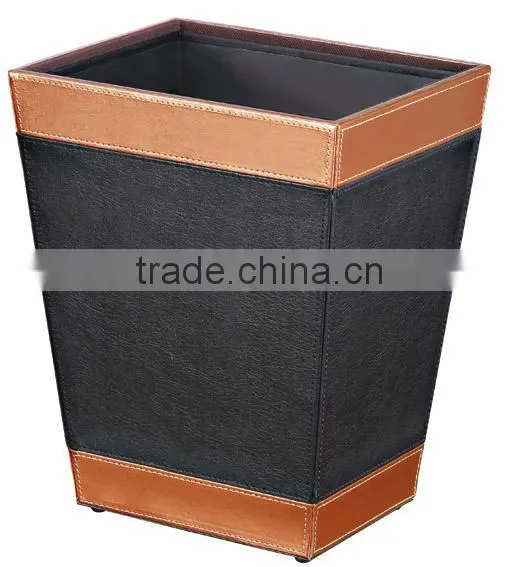 Leatherette Trash Can and Recycling Indoor Waste Bin photo-4
