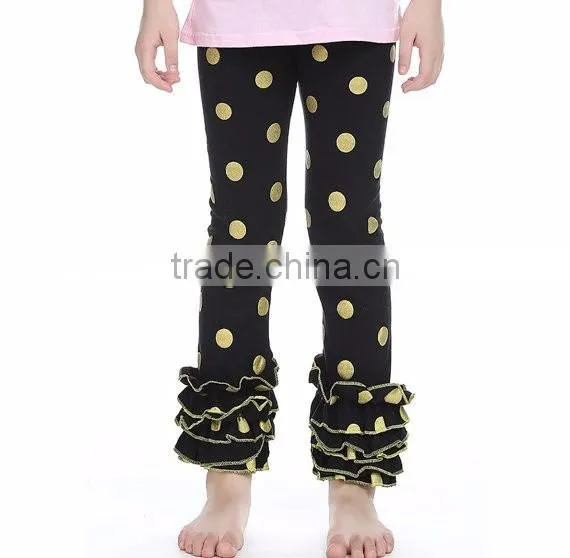 (CP608#) New Boutique Solid Color Baby Pants With Polka Dot Printing for Children Leggings photo-5