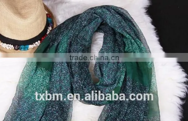 Floral and Dots Pattern Silk Scarf ,wholesale photo-2