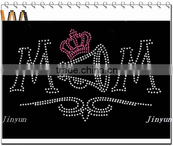 Wholesales and Custome Made Crown Mom Rhinestone Heat Transfer Design photo-3