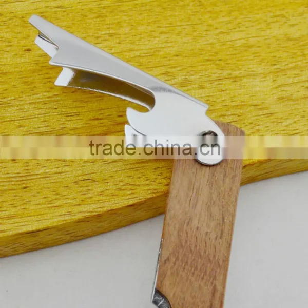 Multi Fuction Chrome Plate Bottle Opener Wood Corkscrew Quality Choice photo-2