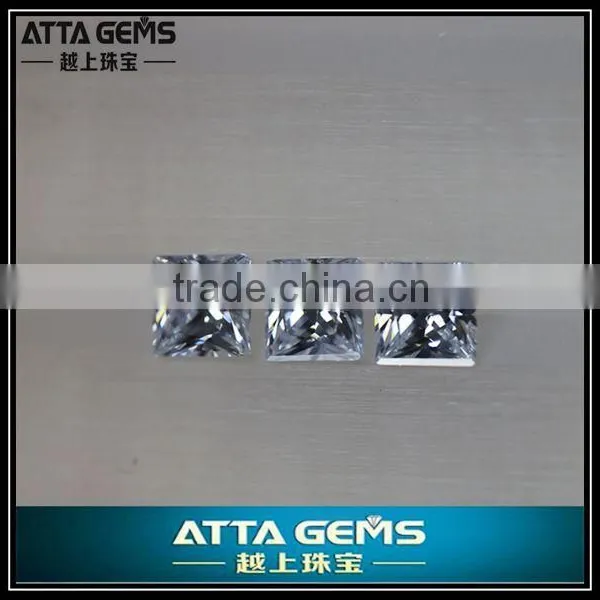 Cheap Princess Cut White Zirconia Gems Stone Piece
