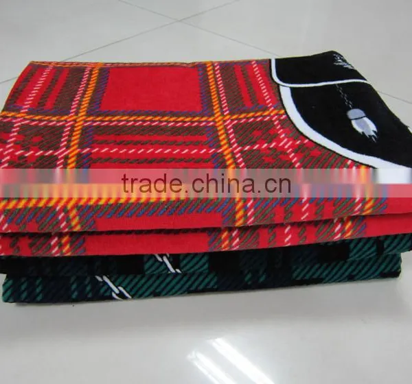 100% Cotton Velour Printed Scottish Plaid Beach Towel Plaid Printed Scottish Beach Towel photo-2
