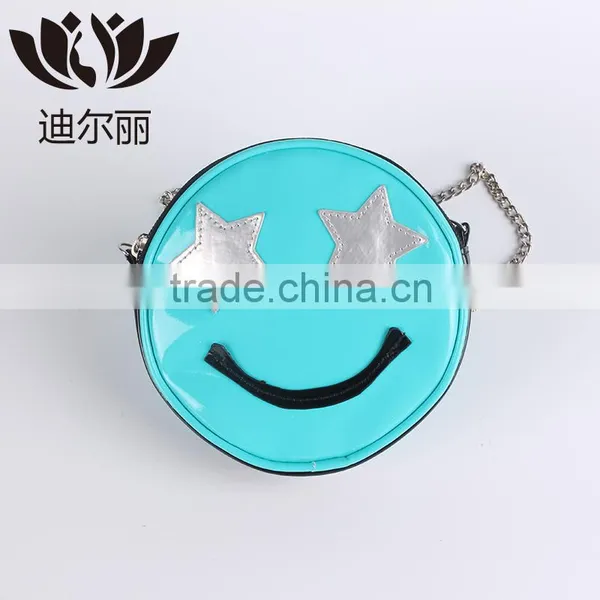 Round Glitter PU Shoulder Bag With Embroidery and Chain Strap photo-3