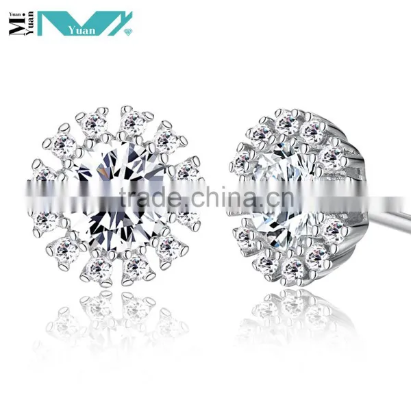 925 Sterling Silver Jewelry Wholesale Flower Earrings