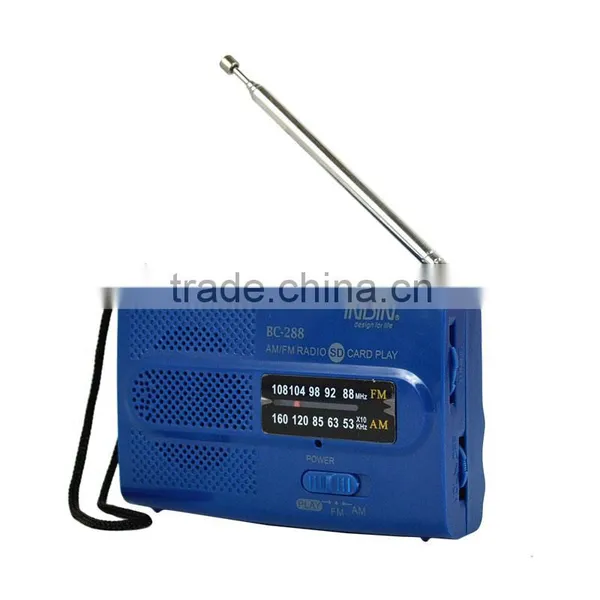 Fashion AM FM Receiver Rechargeable Radio World Radio Stations Built in Speaker BC288 photo-2