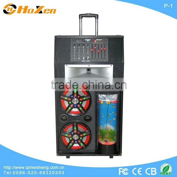 Dual 10 Inch Portable Active Speaker With EQ/USB/SD/FM/Remote Control/Fish Tank P-1