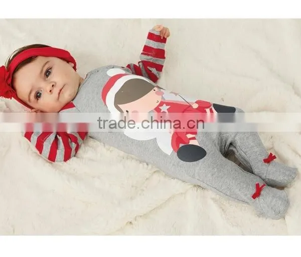 2 Pcs Cheap Cute Christmas Infant Coverall With Hat photo-5