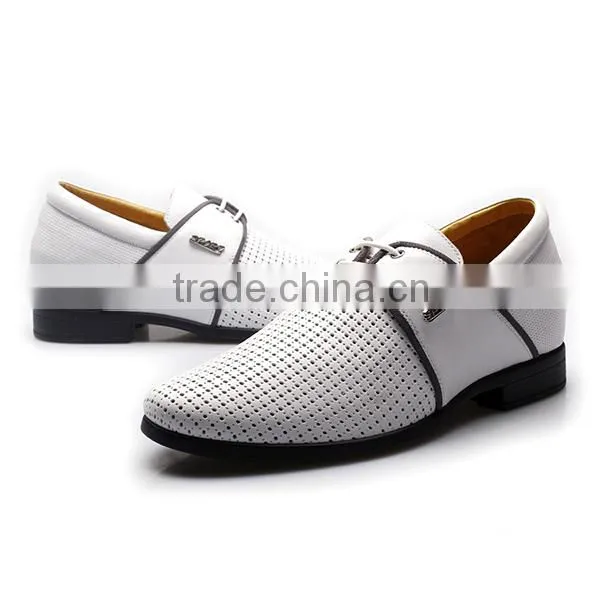 White Height Increasing Leather Sandals for Men photo-4