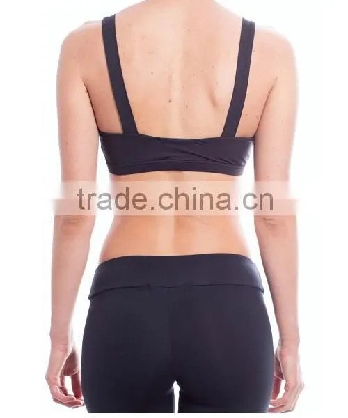 Compression Athletic Cut Out Sports Bra Fitness Crop Top photo-2