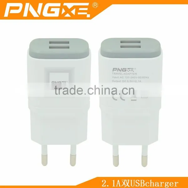 Newest OEM 5v 2.1a Two Usb Port Slim Micro Usb Wall Charger for Samsung Wall Charger photo-2