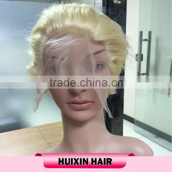 Malaysian Human Hair Lace Frontal With Lace Band 360 Lace Closure 613 Blonde photo-5