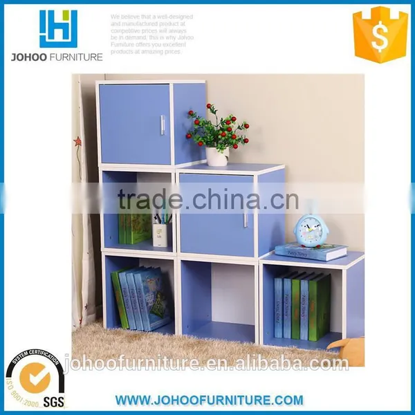 Modern Kindergarten Wood Furniture Colorful Wooden Children Bookshelf photo-5