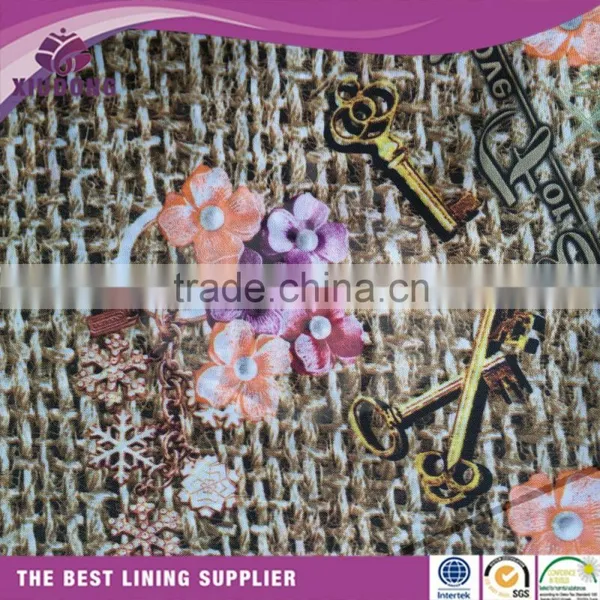 Shaoxing Fabric Printed Polyester Taffeta Liningi Fabric/textile for Clothing/dress/bag photo-2