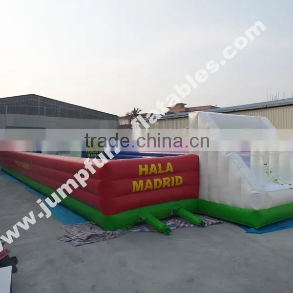 Inflatable Floor Human Football Playground,Giant Inflatable Football Pitch,23L*11W Meter Soap Football Field photo-4