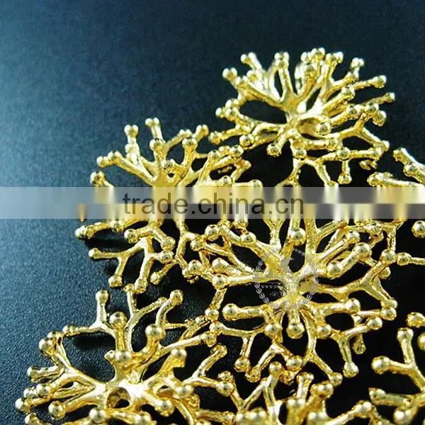 25*25mm Gold Plated Brass Coral Branch Pendant Charm DIY Supplies 1850241 photo-3