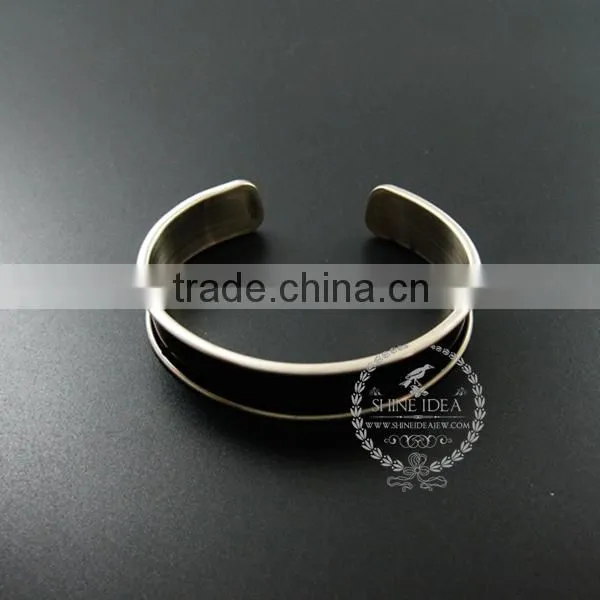 11mm Width Bezel,60mm Diameter Gun Black Vintage Style Bangle Adjustable Bracelet DIY Supplies,findings 1900107 photo-2