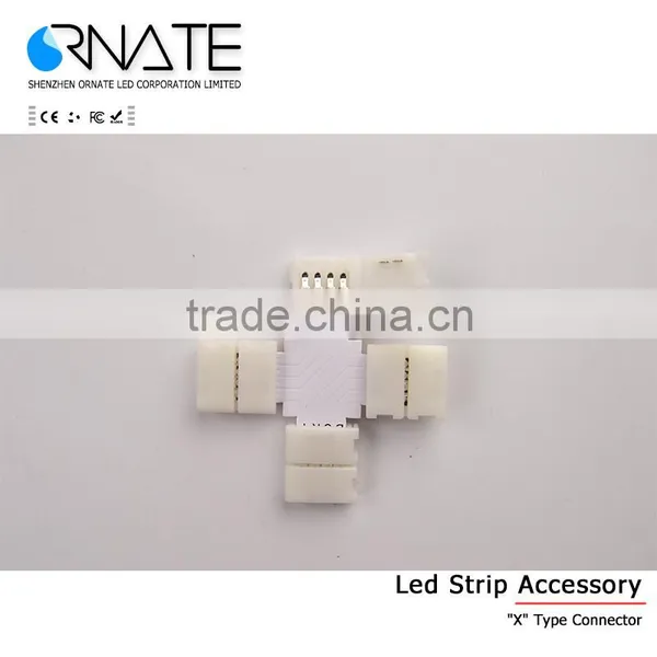 4 Pin LED Connector T Shape For Connecting Corner Right Angle 10mm 5050 RGB LED Strip Light photo-3