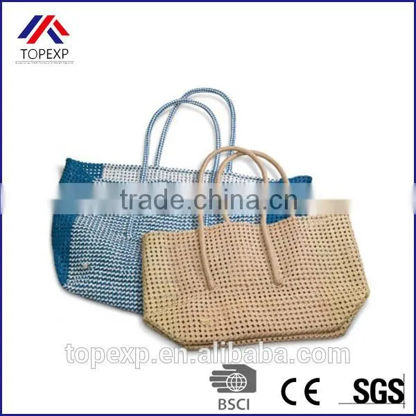 Woven Paper Straw Bag Straw Tote Bag Plain Bag photo-6