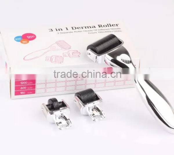 Newest ! 3 in 1 Derma Roller Needles Stainless Micro Needle Therapy Derma Roller photo-2