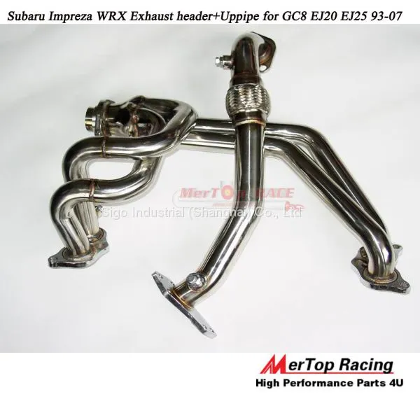 Mertop 1993-2007 Su*** Impreza WRX Exhaust Header +UpPipe GC8 EJ 20 EJ25 (Fits: Impreza WRX)
