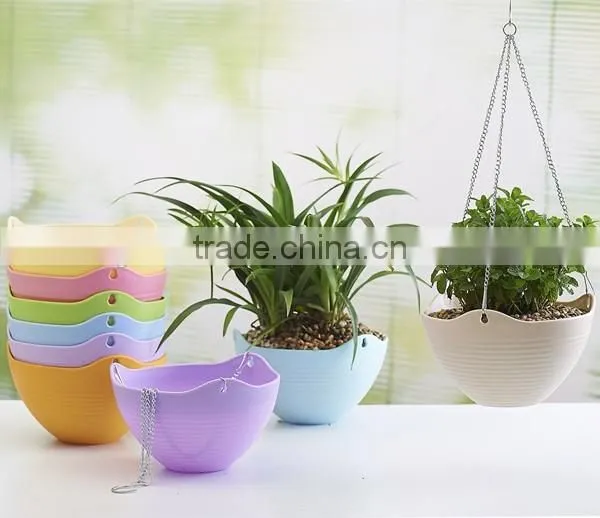 Hanging Flower Plant Pot Chain Plastic Planter Holder Indoor Outdoor Basket Gardening photo-3