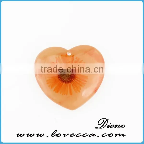 Mix Color Teardrop Real Flower Necklace Pendant photo-3