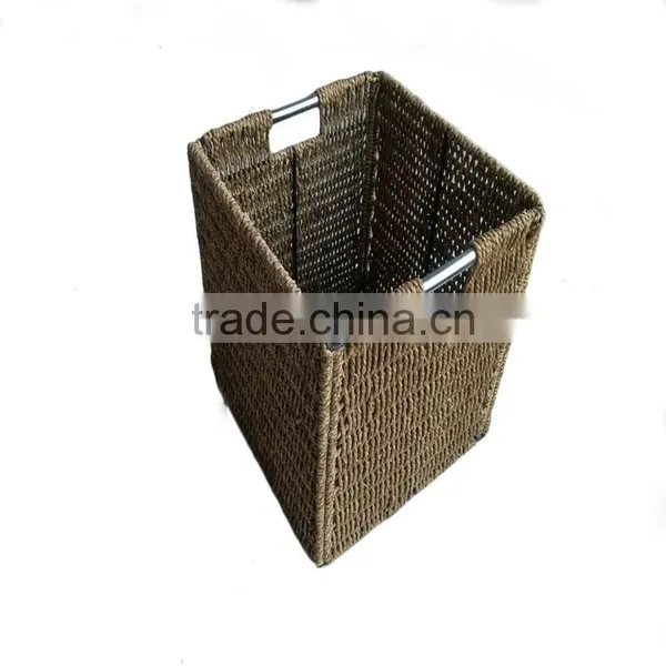 Square Hand Woven Foldable Storage Used Seagrass Basket photo-2