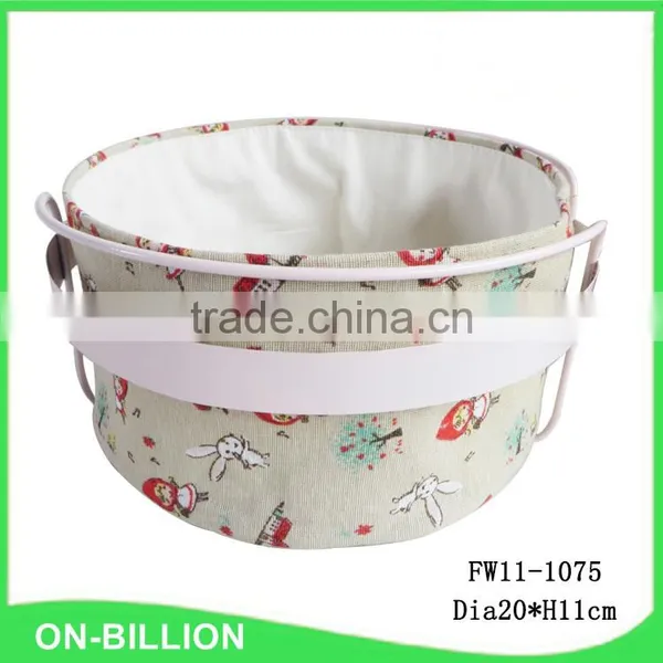 Wholesale Stainless Steel Frame Fabric Bread Basket Pattern photo-2