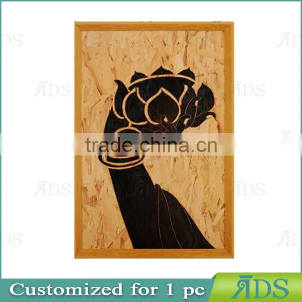 Framed Handmade Veneer Buddha Decorative Wall Art photo-2