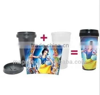 450ml Double Wall Promotional Travel Coffee Mug With Paper Insert photo-6