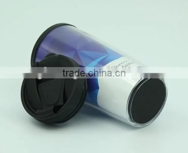 350ml Paper Inserted Double Wall Plastic Thermos Mug photo-3