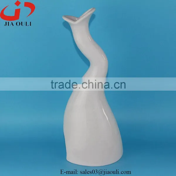 New Design White Ceramic Flower Vase, Tall Ceramic Vase photo-3