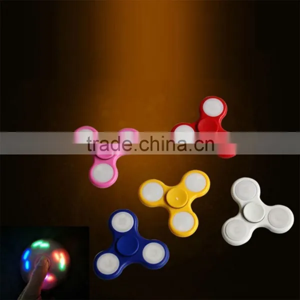 2017 Shine LED Hand Spinner Tri Fidget Finger Spinner EDC Spin Stress Focus Desk Toy photo-5