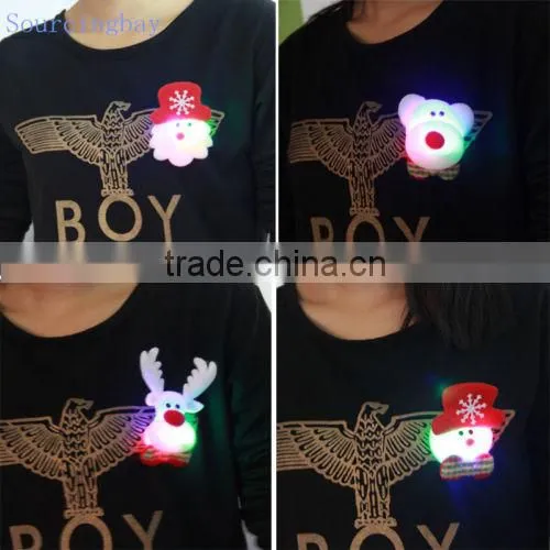 2016 New Product Cheap Flashing Christmas Brooch Pin Badge Xmas Day Jewellery Present Gift photo-3