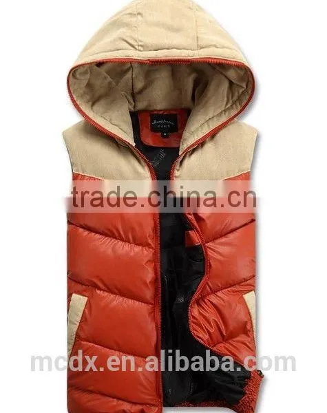 Winter Men's Down Vest Warm Hooded Vest Casual Cotton-padded Jacket Slim Coat photo-3