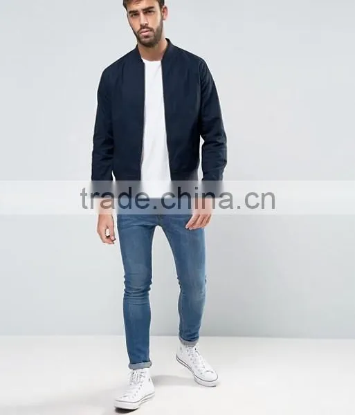2017 Xinlan Manufacturer High Quality New Design Durable 100% Cotton Canvas Navy Rib Cuffs Running Casual Men Jumper Jacket photo-4