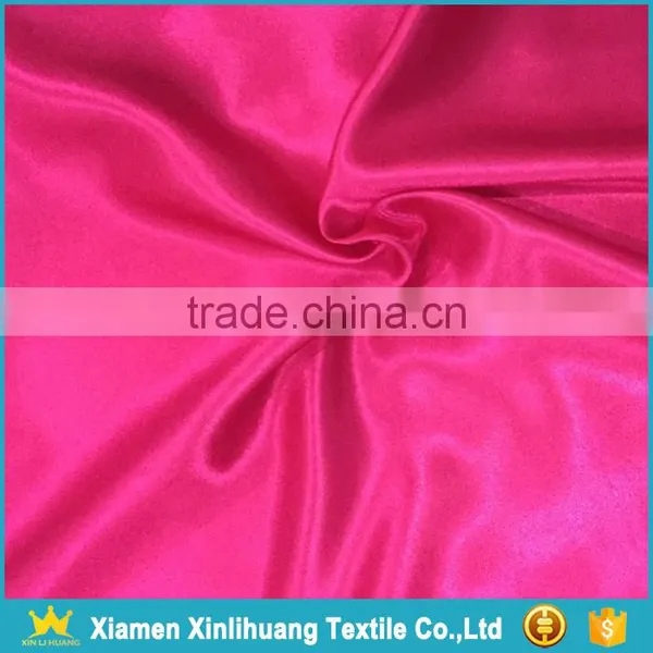 Hot Selling Cheap Pink Color 100% Polyester Breathable Satin Fabric photo-2
