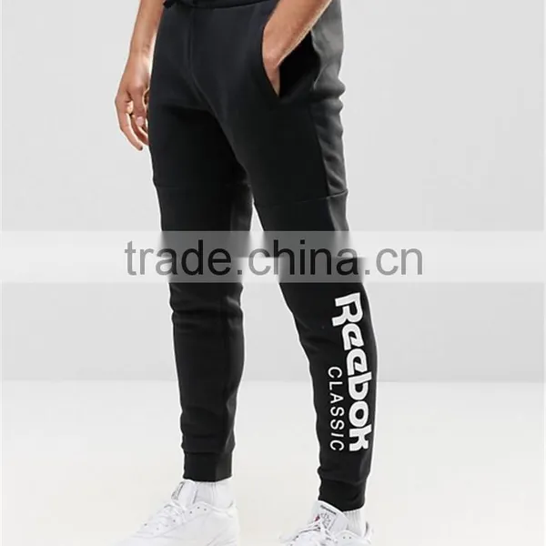 Custom Logo Side Print Men Cotton Thick Causal Sport Gym Joggers With Pocket Side Drawstring Pants photo-3