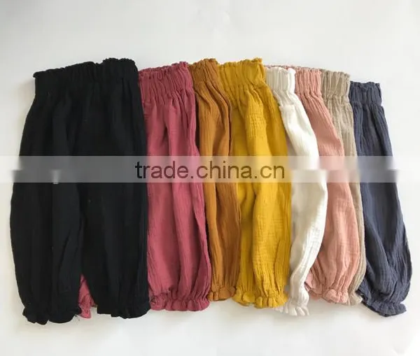 Wholesale Harem Pants Linen Fabric Boutique Kids Clothing Children Clothes photo-4