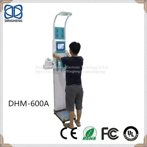 DHM-600A Медицинский и персональный анализ состава тела, анализ жировой массы тела, измерение артериального давления, ультразвуковой весовыи измеритель роста photo-2