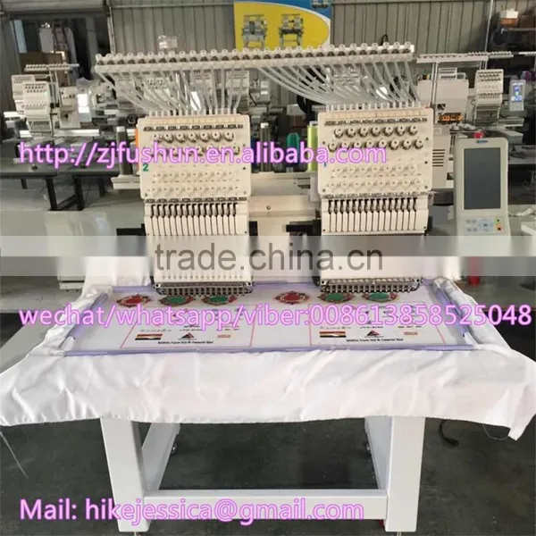 YINGYING 1502 1202 2heads Double Heads 15needles 12colors 12needles Compact Flat and Cap t Shirt Computerized Embroidery Machine photo-2