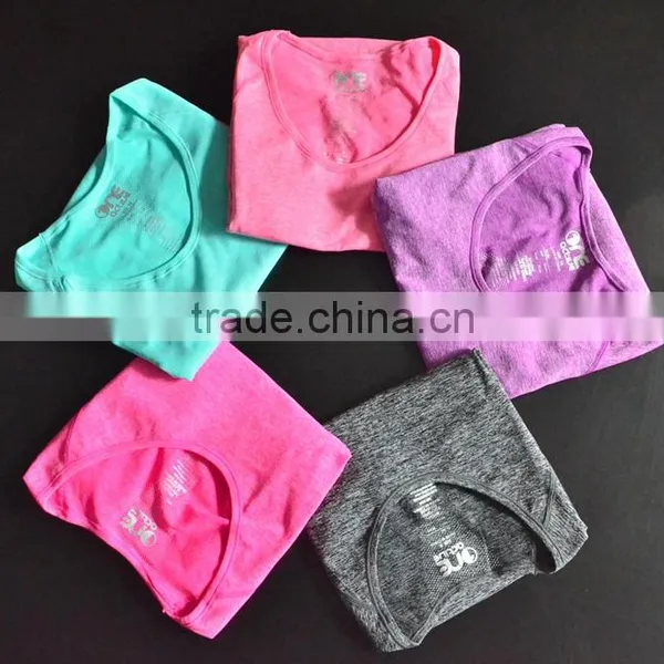 Women Yoga Shirts Top Short Sleeve Breathable Exercise Tee Shirts Quick Dry Fitness Running Gym Sport T-shirts photo-6