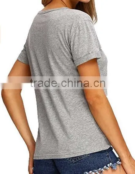 Cute Summer Fashion Women Short Sleeve Printed Tops Casual T Shirt Custom Printing photo-2
